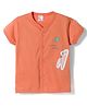 Tango Single Jersey Knit Half Sleeves Jhabla With Giraffe Print -  Orange
