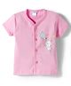 Tango Interlock Knit Bunny Printed Jhabla - Pink