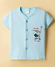 Tango Interlock Knit Half Sleeves Elephant Printed Jhabla - Light Blue