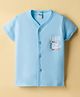 Tango Interlock Knit Half Sleeves Jhabla With Space Print - Blue