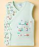 Tango Interlock Knit Sleeveless Vehicles Printed Jhabla - Light Green