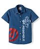 Pine Kids Marvel Half Sleeves Denim Shirt with Avengers Graphic - Blue