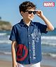 Pine Kids Marvel Half Sleeves Denim Shirt with Avengers Graphic - Blue