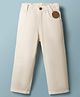 Little Kangaroos Denim Woven Full Length Solid Jeans - Beige