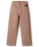 Little Kangaroos Denim Woven Full Length Solid Jeans - Brown