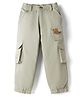 Little Kangaroos Cotton Woven Full Length Solid Color Joggers with Pocket - Light Green