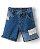 Little Kangaroos Woven Knee Length Washed Denim Shorts - Navy Blue