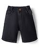 Little Kangaroos Denim Woven Knee Length Solid Color Denim Jeans - Black