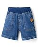 Little Kangaroos Denim Woven Knee Length Washed Shorts - Navy Blue