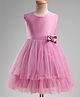 Enfance Sleeveless Stone Embellished Floral Applique Detailed Knee Length Dress  - Onion Pink