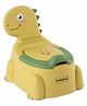 Babyhug Dino Baby Potty Chair - Yellow| Comfortable Seating with Backrest| Non-Slip Base| Easy to Clean Removable Bowl| Splash Guard| Lightweight & Portable | Toddler Potty Training Seat