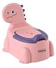 Babyhug Dino Baby Potty Chair - Pink| Comfortable Seating with Backrest| Non-Slip Base| Easy to Clean Removable Bowl| Splash Guard| Lightweight & Portable | Toddler Potty Training Seat