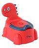 Babyhug Dino Baby Potty Chair - Red| Comfortable Seating with Backrest| Non-Slip Base| Easy to Clean Removable Bowl| Splash Guard| Lightweight & Portable | Toddler Potty Training Seat