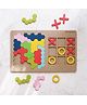 Play Nation 2-in-1 Wooden Hexagon Jigsaw Puzzle & Tic-Tac-Toe Game Set| Colorful Geometric Brain Teaser| Educational Strategy Game for Kids & Family| Logical Thinking| BIS Certified| Party & Play Date