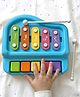 Play Nation 2-in-1 Musical Xylophone Piano with 5 Colorful Keys - Blue| Sound Recognition|Auditory Development| Creative Rhythmic Learning Activity| Gifting Set for 3+ Years Boys & Girls|BIS Certified