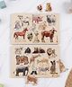 Play Nation 2-in-1 Wooden Puzzle Pack of 2 for Kids| Domestic & Wild Animals| Montessori Learning| Boosts Vocabulary| Basic Vocabulary| Gifting for 3+ Years Boys & Girls| BIS Certified