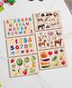 Play Nation 2-in-1 Wooden Puzzle Pack of 6 for Kids| Domestic & Wild Animals, Fruit & Vegetables, Numbers and Alphabets| Montessori Learning| Boosts Vocabulary | Gifting for 3+ Years| BIS Certified