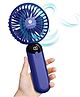 HOMEBASIC Portable Handheld Fan  4500 RPM brushless motor with 6 speeds and 100-speed adjust, USB rechargeable, LED display. Lightweight, quiet, and perfect for travel, office, or outdoor use. Blue