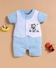 Wonderchild Half Sleeves Romper With Attached Sailor Teddy Bear Printed Waistcoat - Boy Blue