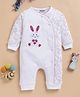 Wonderchild Full Sleeves Bunny Applique Detailed Polka Dots & Floral Printed Romper - White