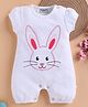 Wonderchild Half Sleeves Beads Embellished Bunny Applique Detailed Romper - White