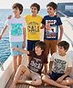 Pine Kids Cotton Knit Half Sleeves Beach & Sports Theme Printed T-Shirts Pack Of 5 - Multicolour