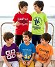 Pine Kids Cotton Knit Half Sleeves Text Printed T-Shirts Pack Of 5 - Multicolour