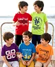 Pine Kids Cotton Knit Half Sleeves Text Printed T-Shirts Pack Of 5 - Multicolour