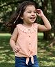 Babyhug Cotton Woven Top Sleeveless with Schiffli Detailing PEACH 9-12 Months