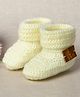 Funkrafts Solid Crochet Handmade Booties - Off White