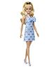 Barbie Fashionistas Doll #237 in Blue Bow Halter Dress, Blonde Ponytail with Bow Accessory - Height 31 cm