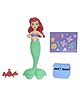 Disney Ariel Mermaid Doll with Friend Figure Accessory & Stickers Inspired by Disney Movie Multicolour - Height 16.5 cm