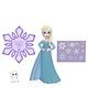 Disney Frozen Elsa Doll with Friend Figure Accessory & Stickers Inspired by Disney Movie Multicolour -  Height 16.5 cm