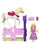 Disney Princess Rapunzel Small Doll & Maximus Horse Set with Stable Playset and Accessories  Tangled Inspired Playset - Purple