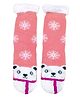 Butterthief Wool Knit Snowflakes & Bear Designed Plush Detailed Socks - Peach