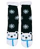 Butterthief Wool Knit Snowflakes & Bear Designed Plush Detailed Socks - Green