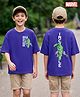 Pine Kids Marvel Single Jersey Knit Drop Shoulder Half Sleeves T-Shirt with Hulk Front  & Back Print - Purple