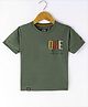 Noddy Half Sleeves One Text Patch Detailed Tee - Olive Green