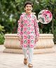 Pine Kids 100% Cotton Woven Full Sleeves Floral Printed Kurta & Pyjama Set - Multicolour