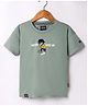 Noddy Half Sleeves Cartoon Cat Printed Tee - Pista Green