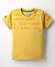 Noddy Half Sleeves Typography Printed Tee  - Mustard