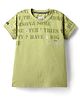 Noddy Half Sleeves Typography Printed Tee  - Pista Green