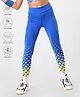 Pine Active Knit Full Length Super Stretch Printed Leggings - Blue