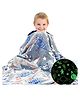 Happy Hues Rocket Glow in The Dark Blanket Kids-Teens Boys & Girls Travel Lightweight Throw Blankets Soft & Fluffy