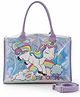Happy Hues Magical Unicorn Shimmer Tote  Waterproof Holographic Travel & Activity Bag with Detachable Sling Strap for 6-12 Years