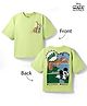Pine Kids Disney 100% Cotton Knit Half Sleeves T-Shirt With Mickey Mouse & Friends Front & Back Print -light Green