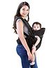 BeeBaby Omni Breathe Lightweight Adjustable 4 in 1 Carry Positions Breathable Air Mesh Baby Carrier or Baby sling with Enhanced Lumbar Support & Airflow (3.5 - 12 kgs, 0 to 2 years babies), Black