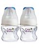 Beebaby Comfort Slim / Regular Neck Baby Feeding Bottle with Slow Flow Anti-Colic Silicone Nipple. Infants, Toddlers, New Born. 100% BPA Free. 60 ml / 2 oz. (Blue) (Pack of 2) - 0 Months +