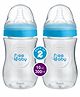 BeeBaby Ease Wide Neck Baby Feeding Bottle with Fast Flow Anti-Colic Soft Silicone Nipple. For Infants, Newborn, Babies. - 300 ML | 100% BPA Free. (Blue) (Pack of 2) 8 Months +