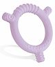 BeeBaby Soft Silicone Ring Teether for 3-6 months with Carrying Case, BPA Free Teething Toy for Babies with Textured Surface for Soothing Gums. 100% Food Grade (Ring - Violet)